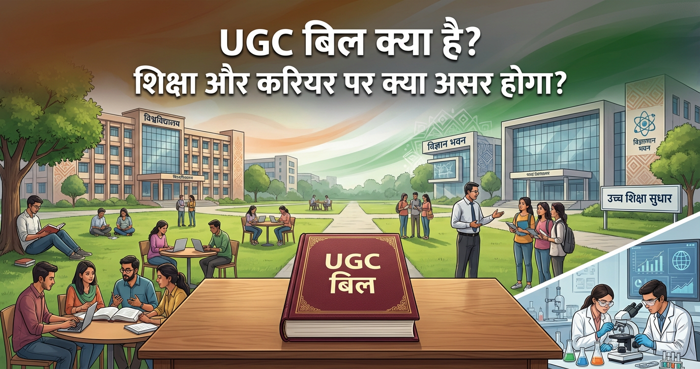 UGC बिल, जिसे विश्वविद्यालय अनुदान आयोग के तहत लागू किया गया है, भारतीय उच्च शिक्षा प्रणाली में महत्वपूर्ण सुधार लाने के प्रयास में है। यह बिल उच्च शिक्षा संस्थानों की स्वायत्तता और गुणवत्ता को बढ़ाने के उद्देश्य से तैयार किया गया है, जिसमें मानकों का पालन सुनिश्चित करना और छात्रों को गुणवत्तापूर्ण शिक्षा प्रदान करना शामिल है। इस लेख में हम UGC बिल के इतिहास, मुख्य प्रावधानों, इसके प्रभाव और समाज पर इसके संभावित परिणामों पर चर्चा करेंगे। इसके जरिए हम समझेंगे कि यह बिल शिक्षकों और छात्रों के लिए कैसे एक अधिक समृद्ध और प्रगतिशील शैक्षणिक माहौल बनाने में सहायक हो सकता है।